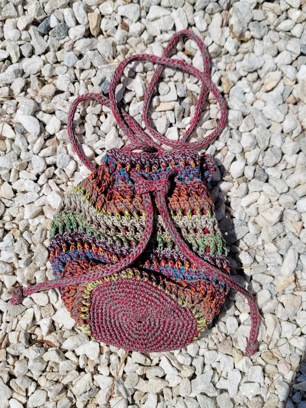 ✨ Mudd Y2K Vintage Boho Crochet Drawstring Bag ✨